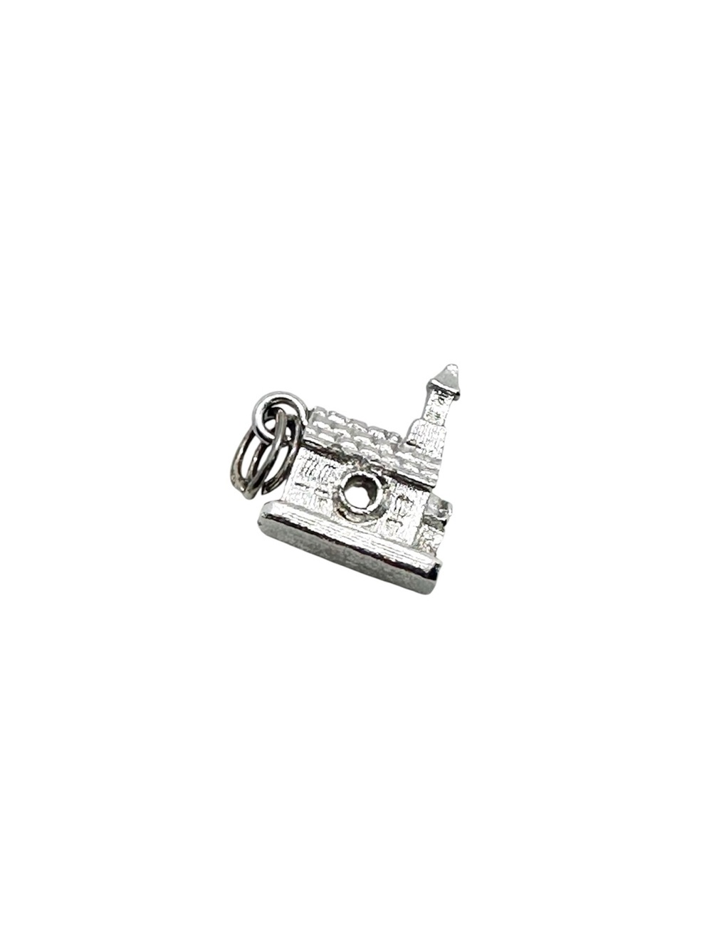 Vintage Silver Church Charm  Mini Pendant Collectible Cathedral